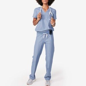 FIGS Heather Indigo Blue Full scrub set
